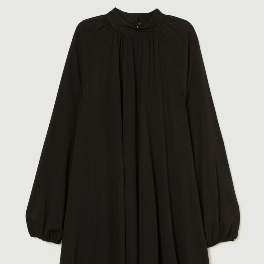 H&M Wide Cut High Neck Dress - Black - US14 EU46